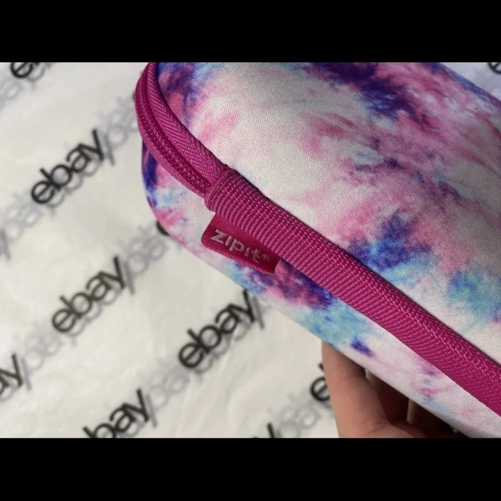 ZIPIT Colorz Pencil Storage Box Tiedye Pink Blue Hard She’ll Case NWT